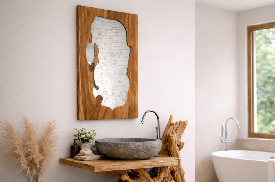 Altholz-Spiegel-Massiv-recycelt-Teak