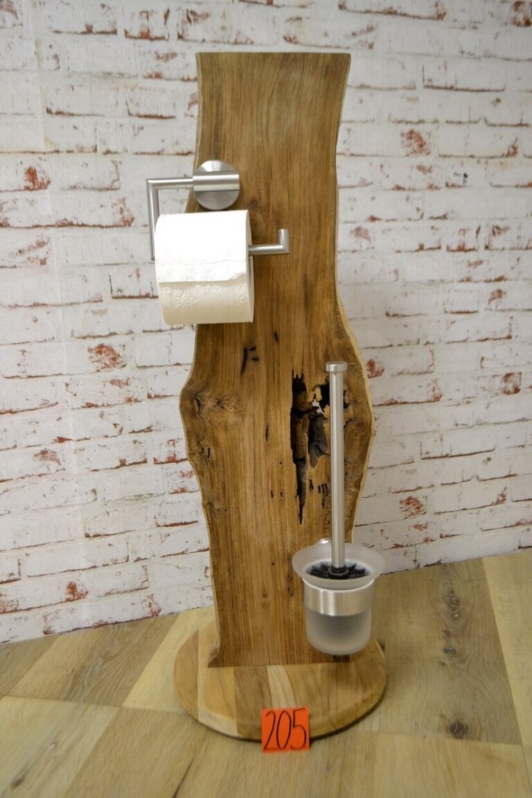 Badgarnitur-Holz-Toilettenpapierhalter-Massiv-Unikat-nr-205