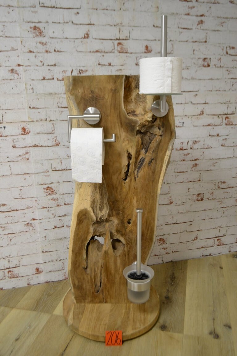 Badgarnitur-Holz-Toilettenpapierhalter-Massiv-Unikat-nr-206