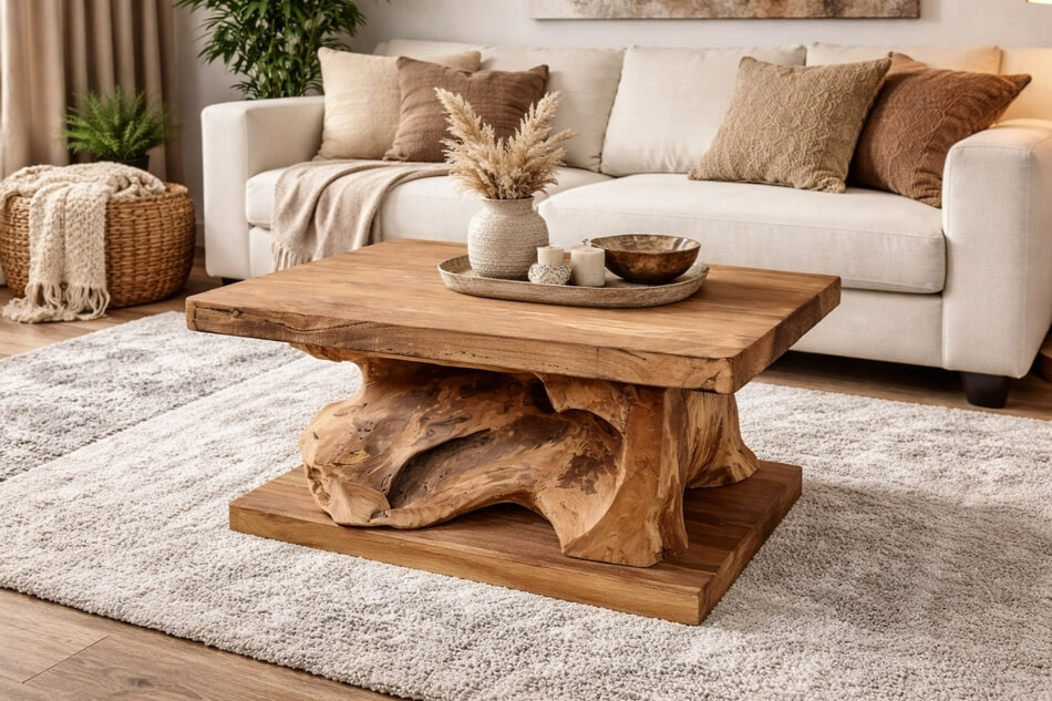 Couchtisch-Massivholz-Unikat-Teak-Beistelltisch-Wohnzimmer