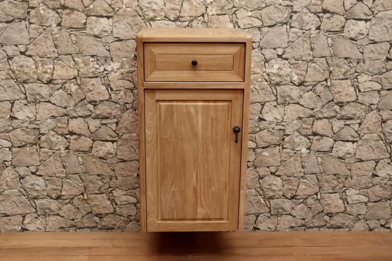 Hängeschrank-Badezimmer-Massiv-Teak-75x40-links-öffnend