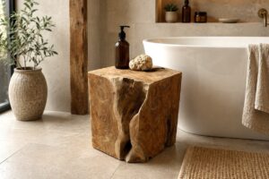 Hocker-Massivholz-Unikat-Ablage-Holzblock-nr-23