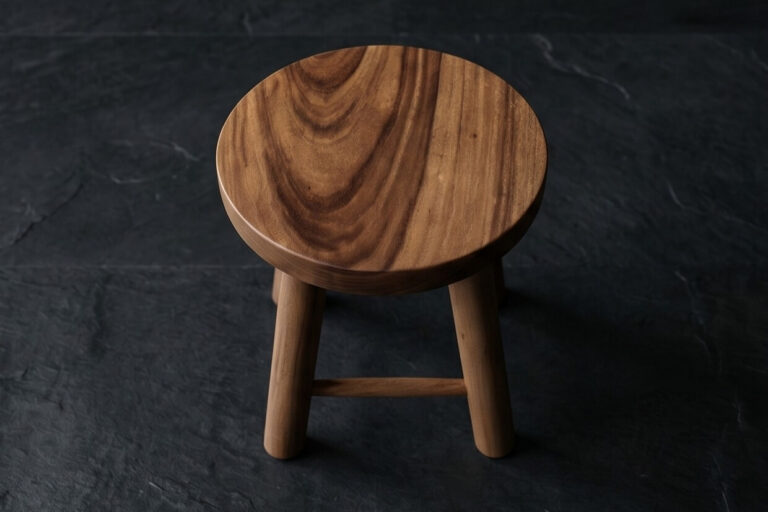 Hocker-Teak-Sitzhocker-Ablage-Lackiert-Nummer-19 Hocker-Teak-Sitzhocker-Ablage-Lackiert-Nummer-19