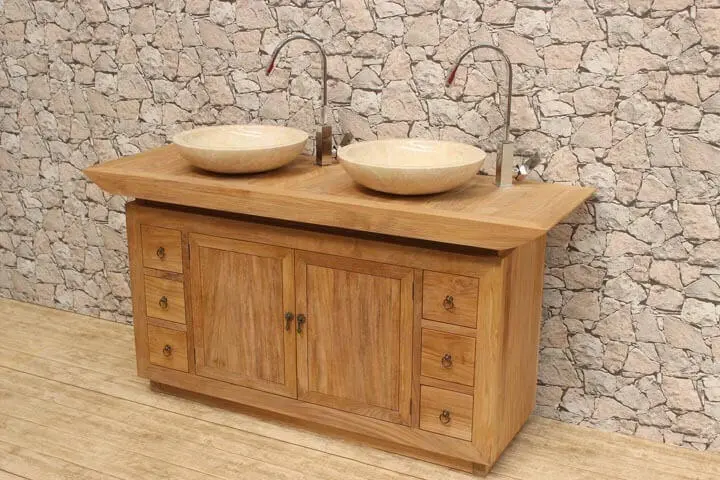 Holz-Waschtisch-mit-Waschbecken Holz-Waschtisch-mit-Waschbecken