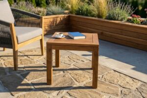 Kaffeetisch-Gartentisch-Ablagentisch-Teakholz-Massiv