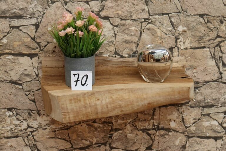 Konsole-Wandboard-Wurzelholz-Massiv-Teak-Unikat-Ablage-Nummer-70