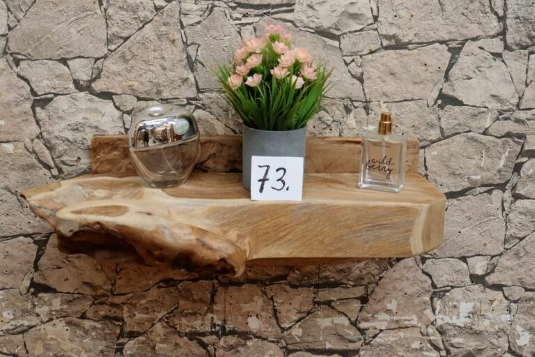 Konsole-Wandboard-Wurzelholz-Massiv-Teak-Unikat-Ablage-Nummer-73