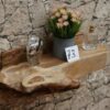 Konsole-Wandboard-Wurzelholz-Massiv-Teak-Unikat-Ablage-Nummer-73