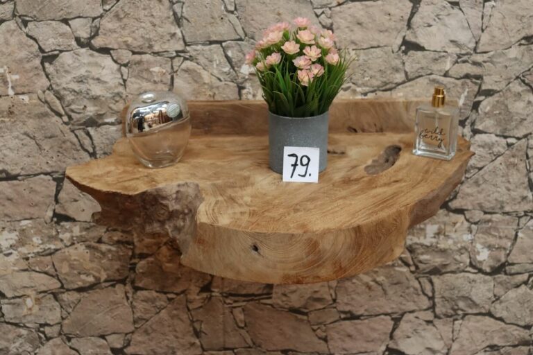 Konsole-Wandboard-Wurzelholz-Massiv-Teak-Unikat-Ablage-Nummer-79