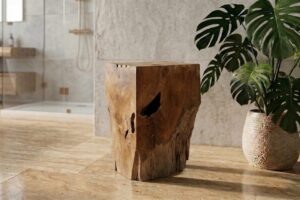 Massiver-Hocker-Holzblock-Unikat-Massivholz-Teak-nummer-21