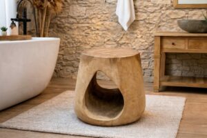 Naturaler-Nollholz-Hocker-Tisch-Ablage-Massiv