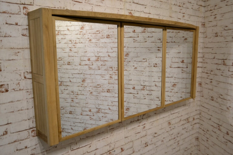 Spiegelschrank-Massiv-Teakholz-Badezimmerspiegel-140-cm