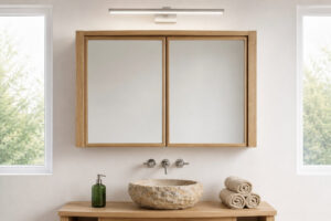 Spiegelschrank-Massivholz-Teak-100-cm