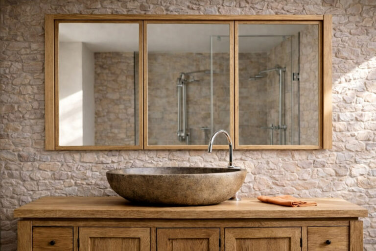 Spiegelschrank-Massivholz-Teak-3-tuerig-140-cm