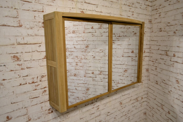 Spiegelschrank-Massivholz-Teak-Badezimmer-100-cm-Breit