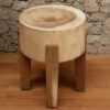 Teakholz-Hocker-Massiv-Unikat-Baumhocker