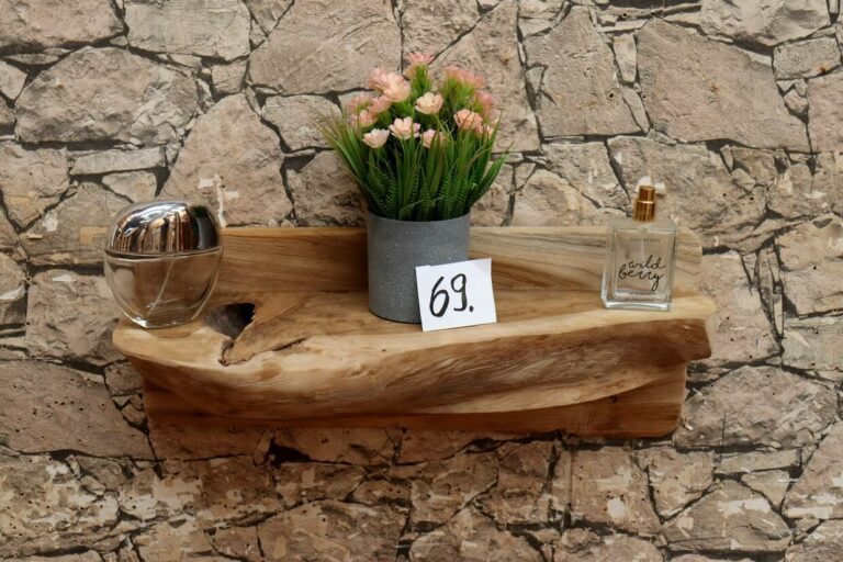 Wandkonsole-Massivholz-Wurzel-Teak-Unikat-Ablage-Nummer-69