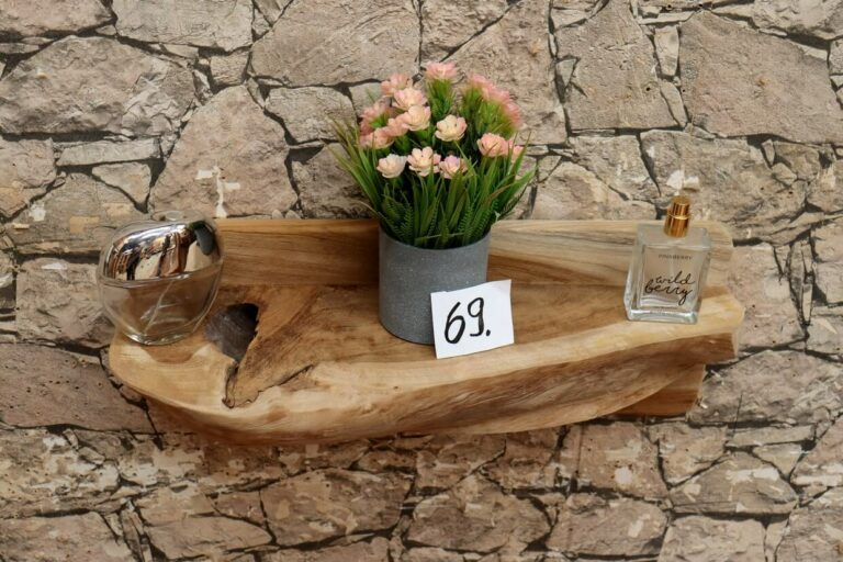 Wandkonsole-Massivholz-Wurzel-Teak-Unikat-Ablage-Nummer-69