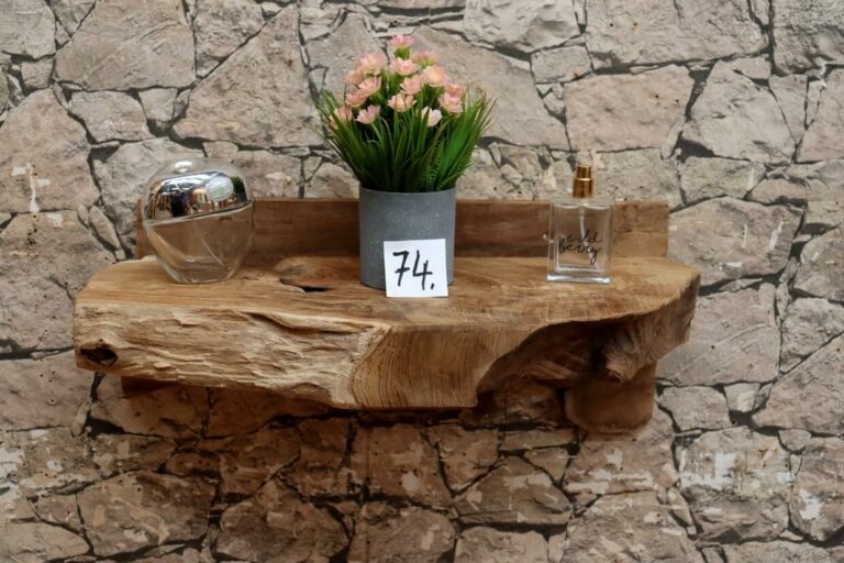 Wandkonsole-Massivholz-Wurzel-Teak-Unikat-Ablage-Nummer-74