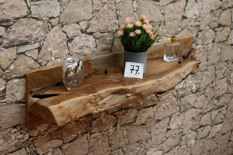 Wandkonsole-Massivholz-Wurzel-Teak-Unikat-Ablage-Nummer-77