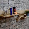 Wandregal-Holz-Teak-Ablage-Unikat-Bad-Nr-41