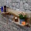 Wandregal-Holz-Teak-Ablage-Unikat-Bad-Nr-41