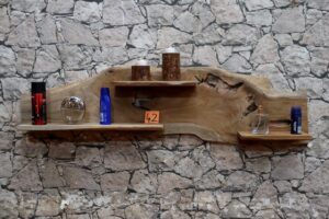 Wandregal-Holz-Teak-Ablage-Unikat-Bad-Nr-42