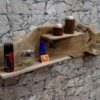 Wandregal-Holz-Teak-Ablage-Unikat-Bad-Nr-42