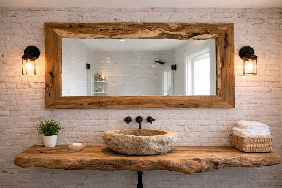 Wandspiegel-Altholz-Rustikal-Teak-Massiv-Groß