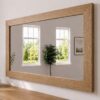 Wandspiegel-Massivholz-Teak-140cm-Breit