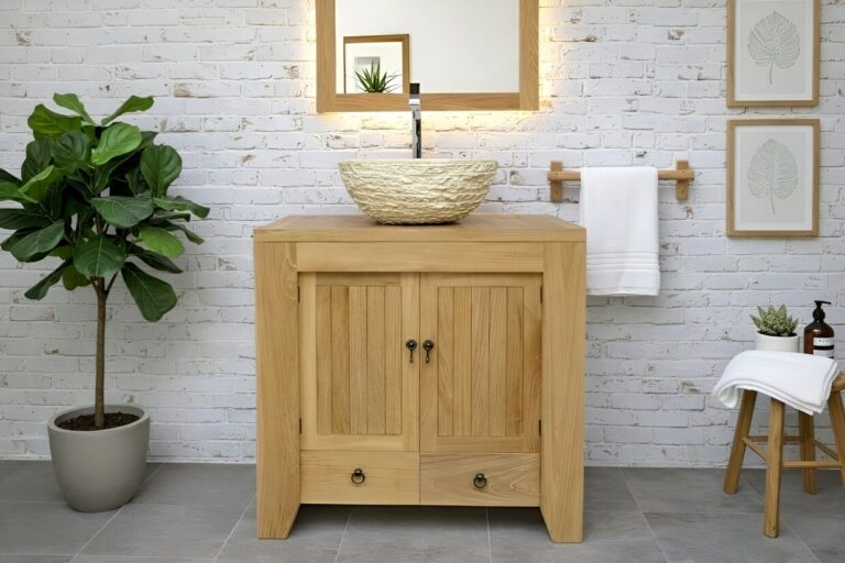 Waschbeckenunterschrank-Massivholz-Teak-Batavia-75-cm