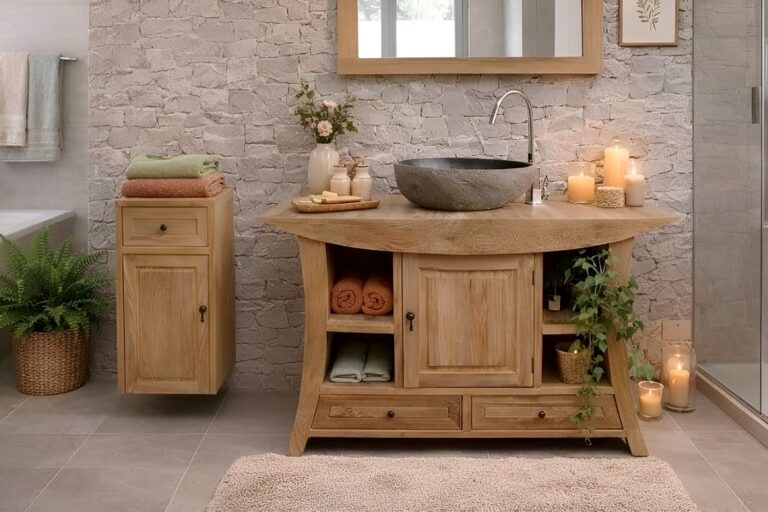 Waschbeckenunterschrank-Massivholz-Designer-120-cm-Teakholz