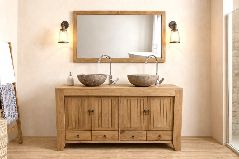 Waschbeckenunterschrank-Massivholz-Teak-Batavia-150cm-Breit Waschbeckenunterschrank-Massivholz-Teak-Batavia-150cm-Breit