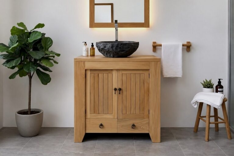 Waschbeckenunterschrank-Massivholz-Teak-Batavia-75cm-Breit Waschbeckenunterschrank-Massivholz-Teak-Batavia-75cm-Breit