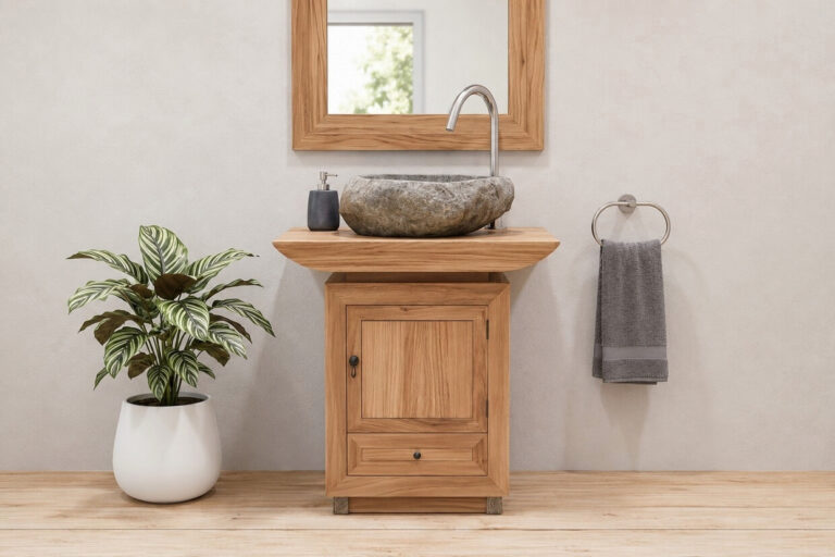 Waschbeckenunterschrank-Massivholz-Teak-TV-75cm-Breit Waschbeckenunterschrank-Massivholz-Teak-TV-75cm-Breit