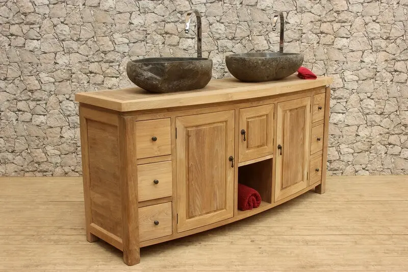 Waschbeckenunterschrank-Massivholz-Teak Waschbeckenunterschrank-Massivholz-Teak