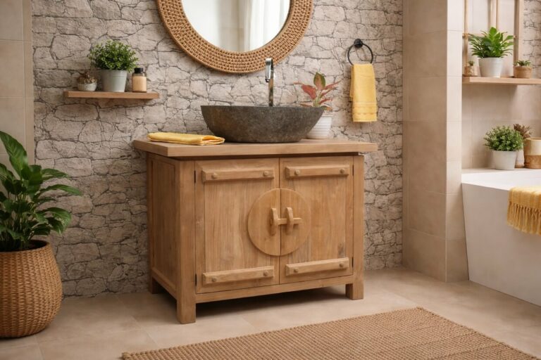 Waschbeckenunterschrank-Teak-Massiv-Modell-Opium-100-cm