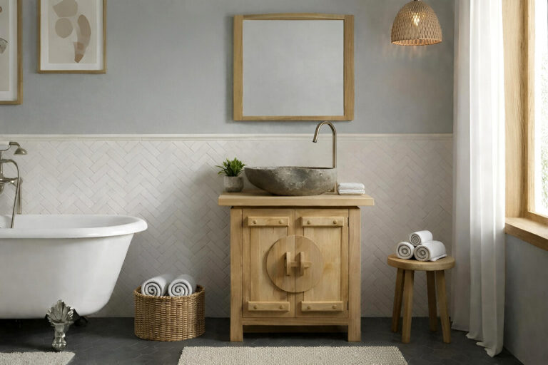 Waschbeckenunterschrank-Teakholz-K-Opium80