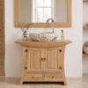 Waschbeckenunterschrank-Teakholz-Waschtisch-Massiv-Designer-100-cm