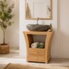 Waschbeckenunterschrank-Teakholz-Waschtisch-Massiv-Designer-65-cm