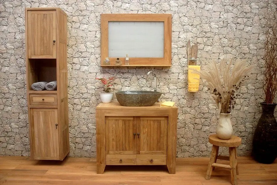 Waschtisch-Massivholz-Teak Waschtisch-Massivholz-Teak
