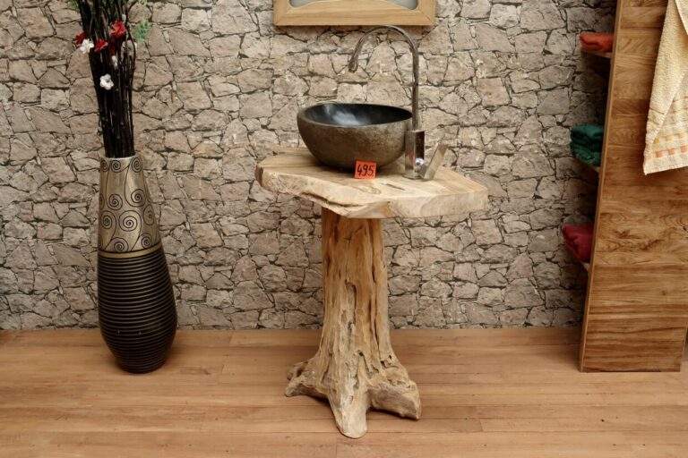 Waschtisch-Teakholz-Massiv-Unikat-Nr-495