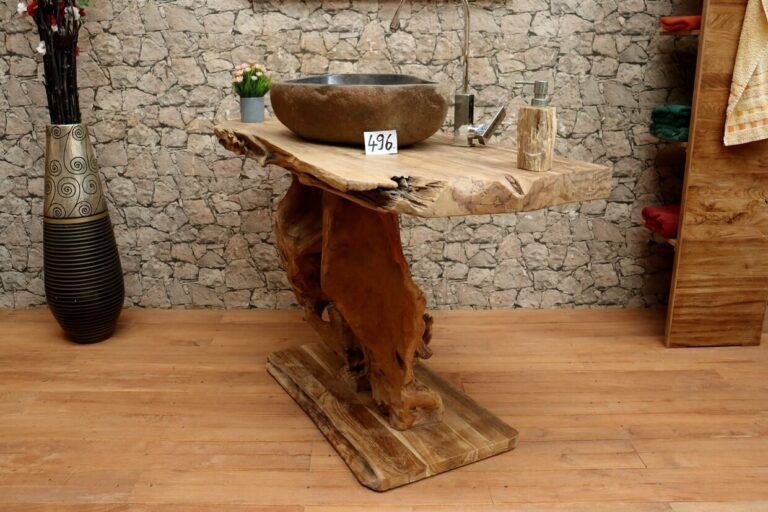 Waschtisch-Teakholz-Massiv-Unikat-Nr-496