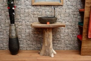 Waschtisch-Unterschrank-Teakholz-Massiv-Wurzeltisch-Nummer-467