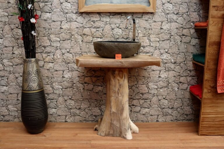 Waschtisch-Unterschrank-Teakholz-Massiv-Wurzeltisch-Nummer-467