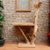 Waschtisch-Unterschrank-Wurzelholz-Teak-Unikat-Waschbeckenunterschrank-Nummer-513