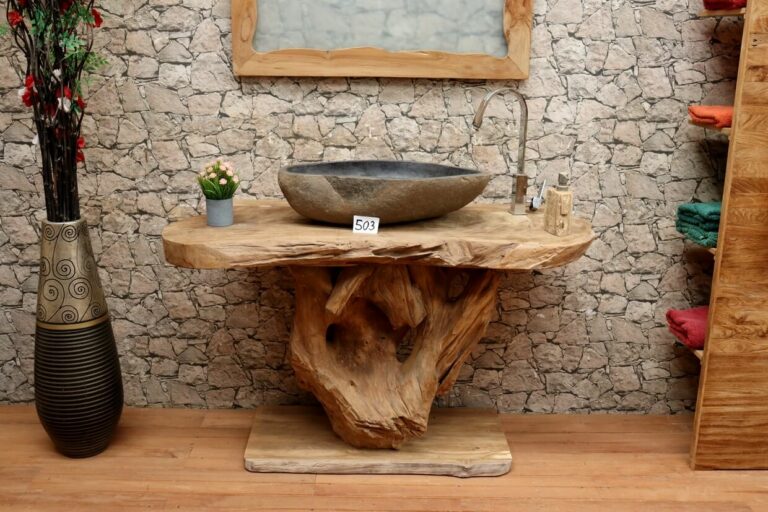 Waschtisch-Wurzelholz-Massiv-Teak-Unikat-Nr-503