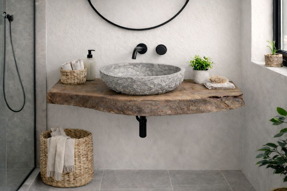 Waschtischplatte-Massivholz-Teak-Badezimmer