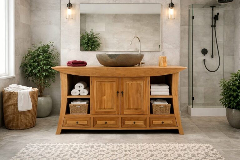 Waschtischunterschrank-Massiv-Teak-Modell-Designer-160-cm