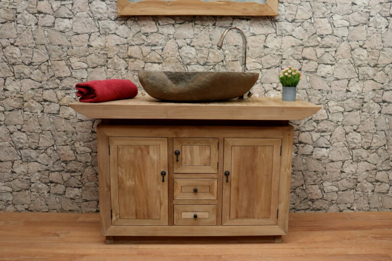 Waschtischunterschrank-Massivholz-Teak-Modell-TV-125-cm